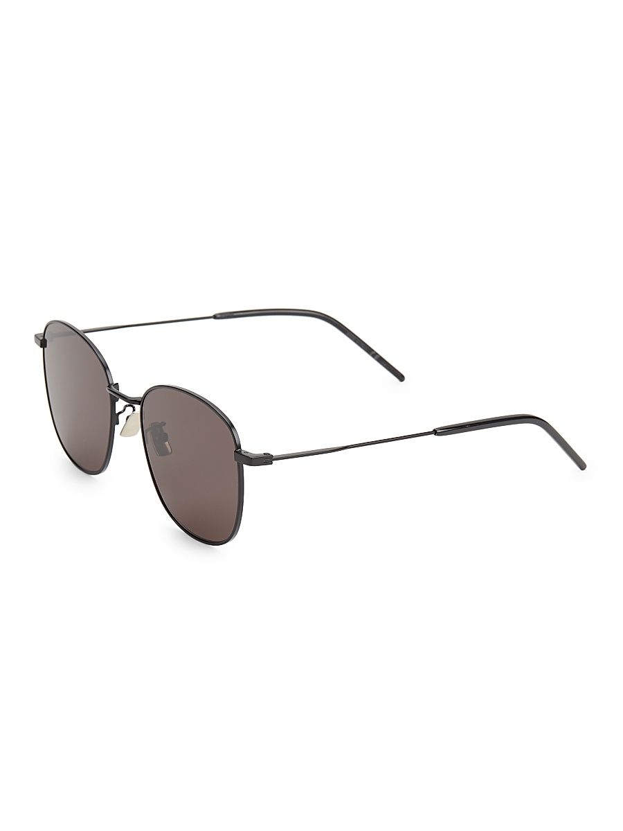 Men's 56MM Unisex Round Sunglasses - Black