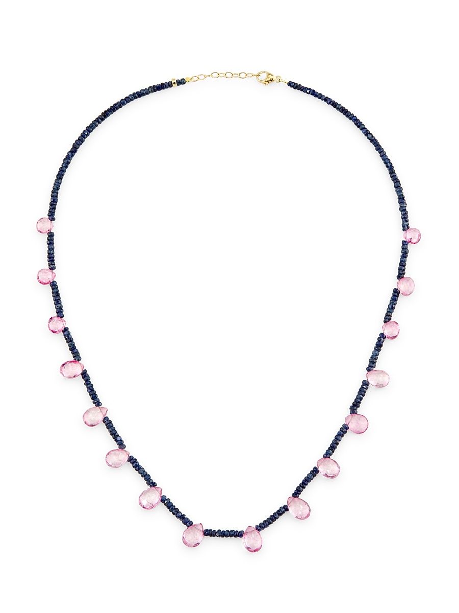 Women's Arizona 14K Yellow Gold, Blue Sapphire & Pink Topaz Necklace - Blue