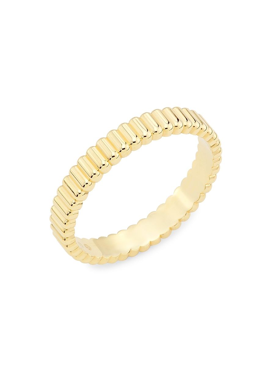 Women's Quatre 18K Yellow Gold Grosgrain Wedding Band - Yellow Gold - Size 6.25