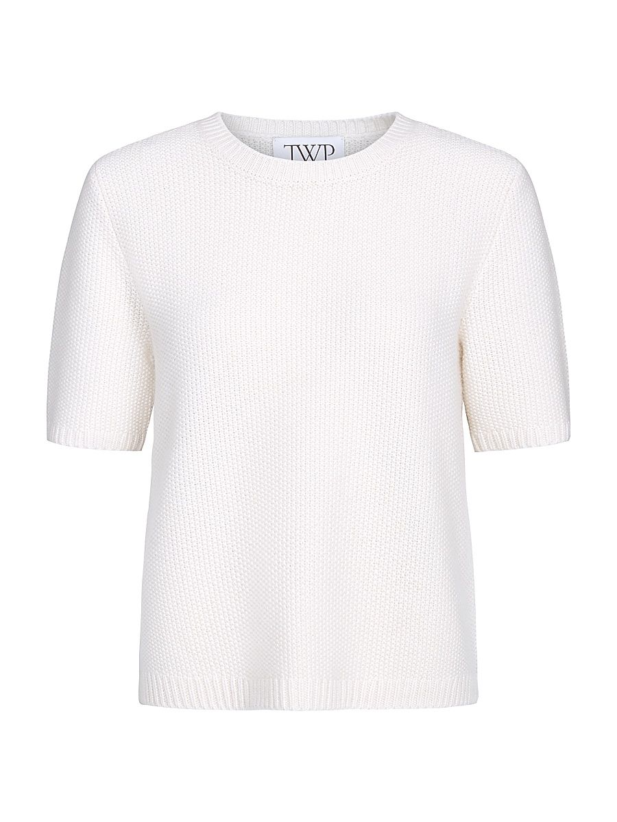 Women's Audrey Seed Stitch Knit Top - Ivory - Size XL