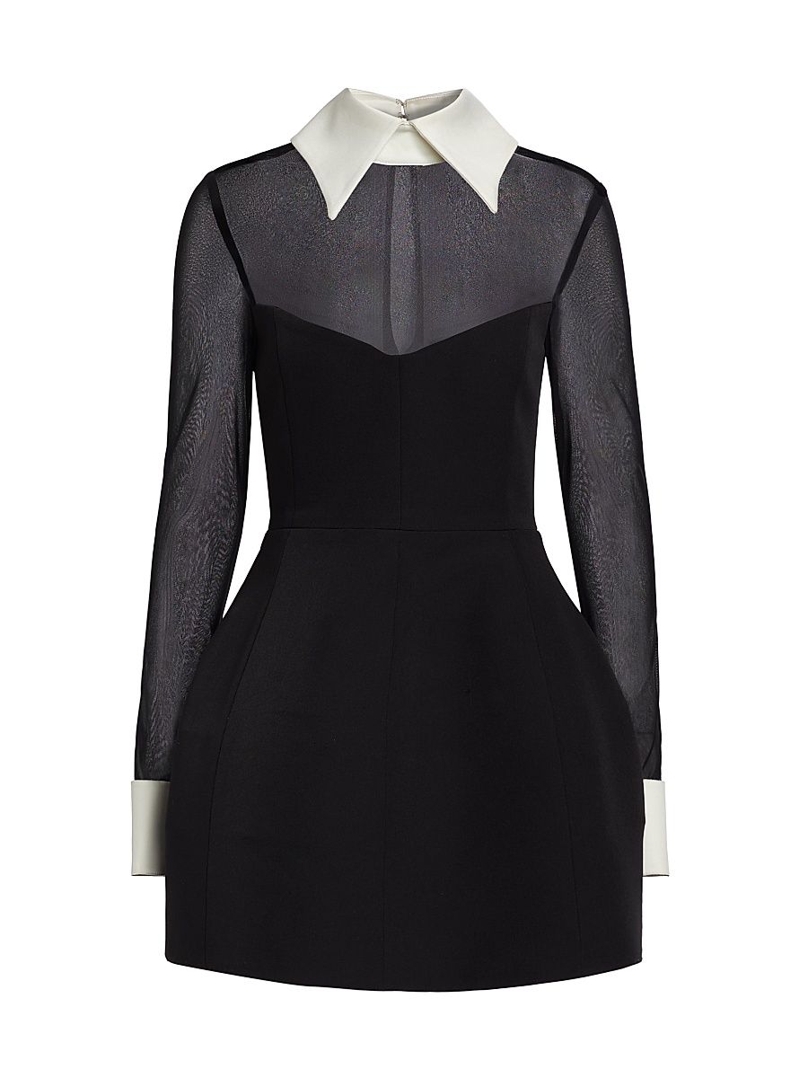 Women's Wednesday Long-Sleeve Minidress - Black - Size XL