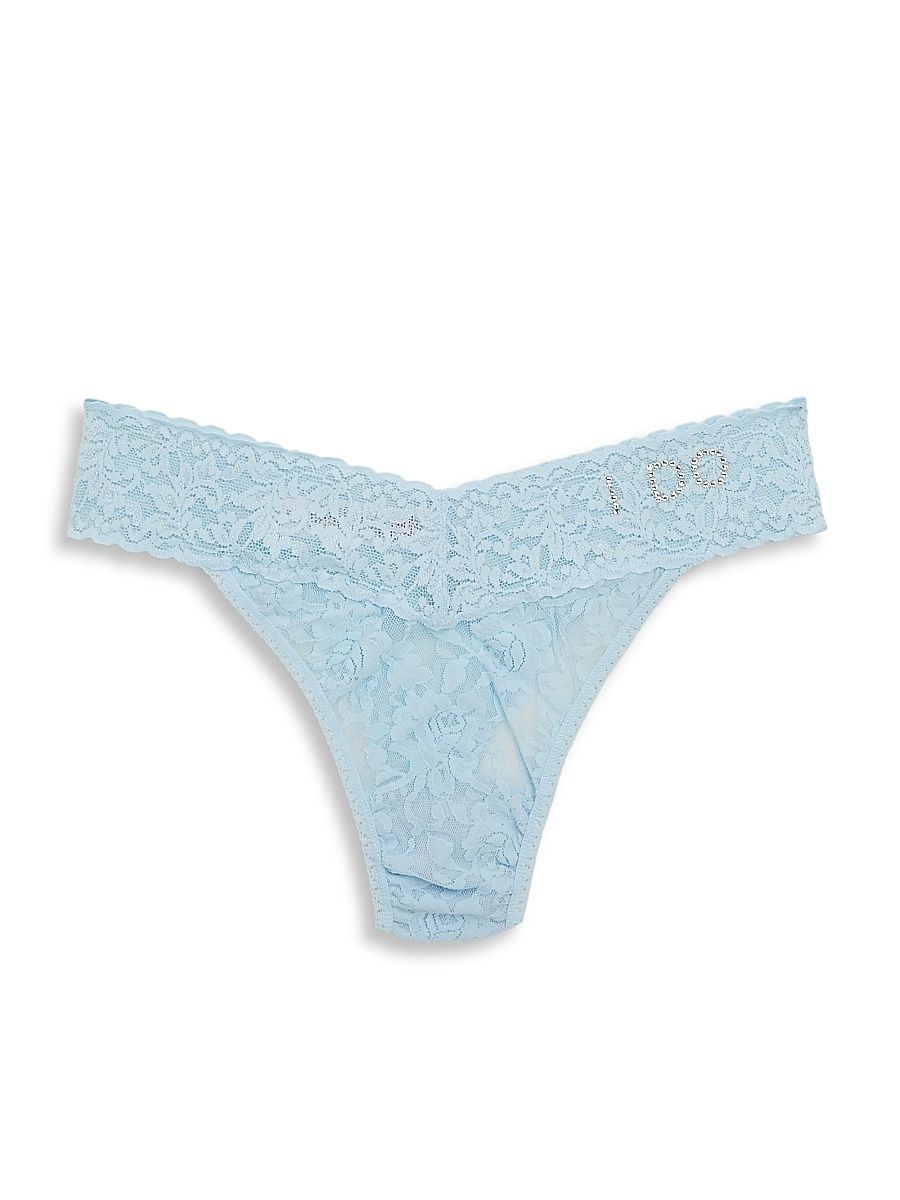 Women's Boxed Bridal I Do Lace Thong - Powder Blue