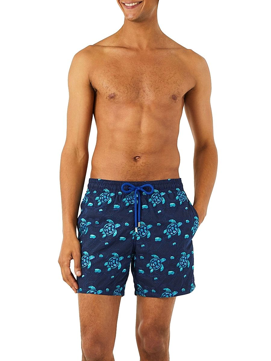 Men's Turtles Jewel Woven Swim Shorts - Blue Marine - Size Large