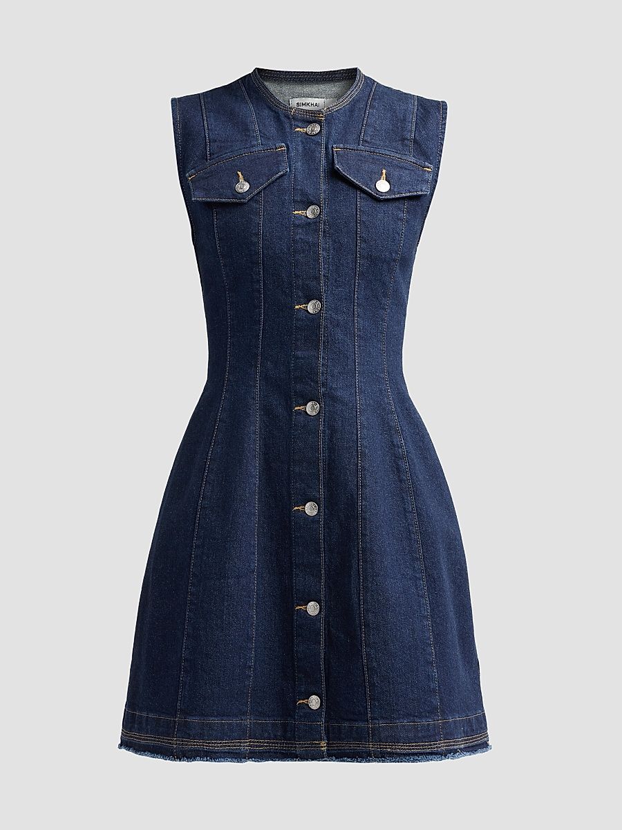 Women's Hanley Denim A-Line Mini Dress - Indigo Rinse - Size 4