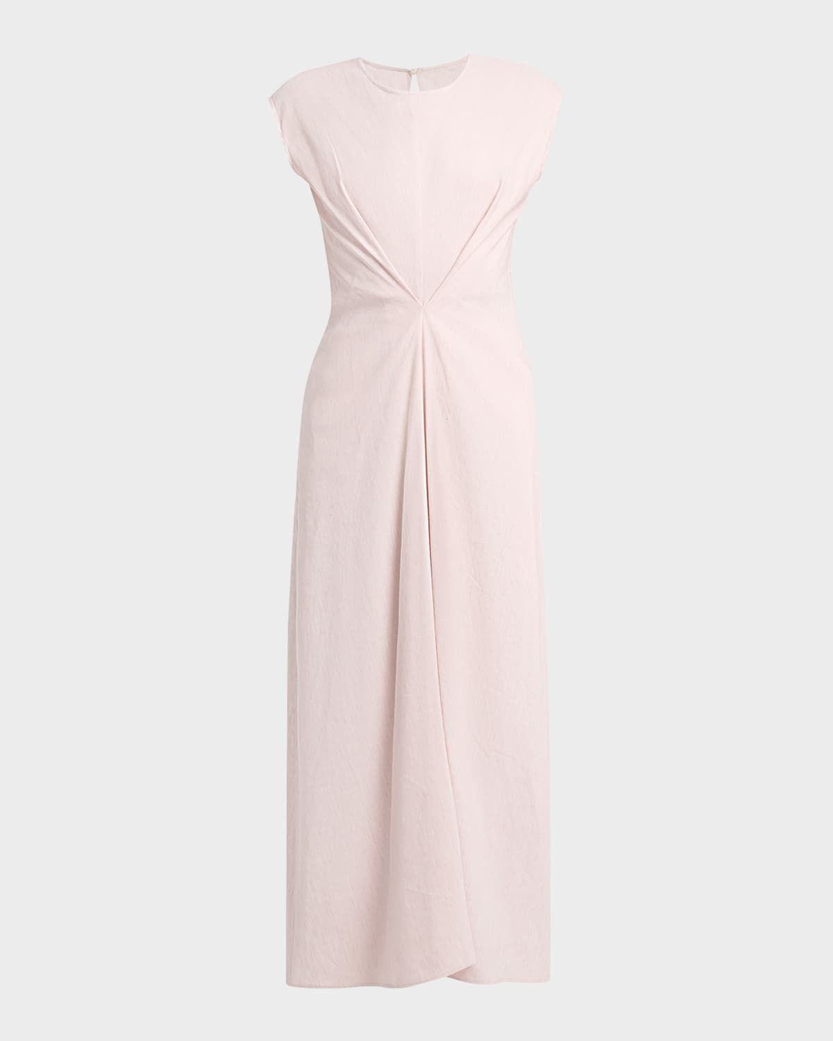 Miranda Cinched Slub Linen Midi Dress