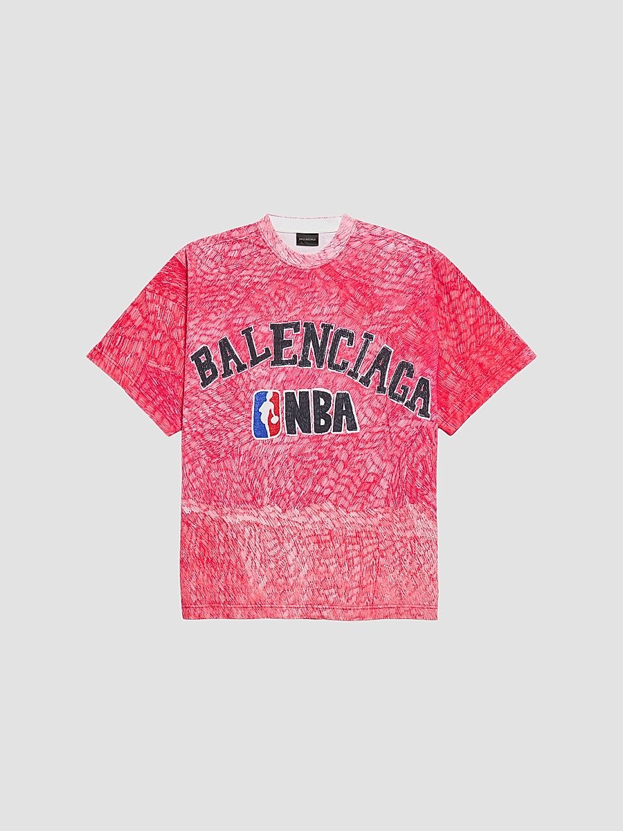 Balenciaga Women's Balenciaga / NBA Collaboration Oversized T-Shirt - Red - Size Large