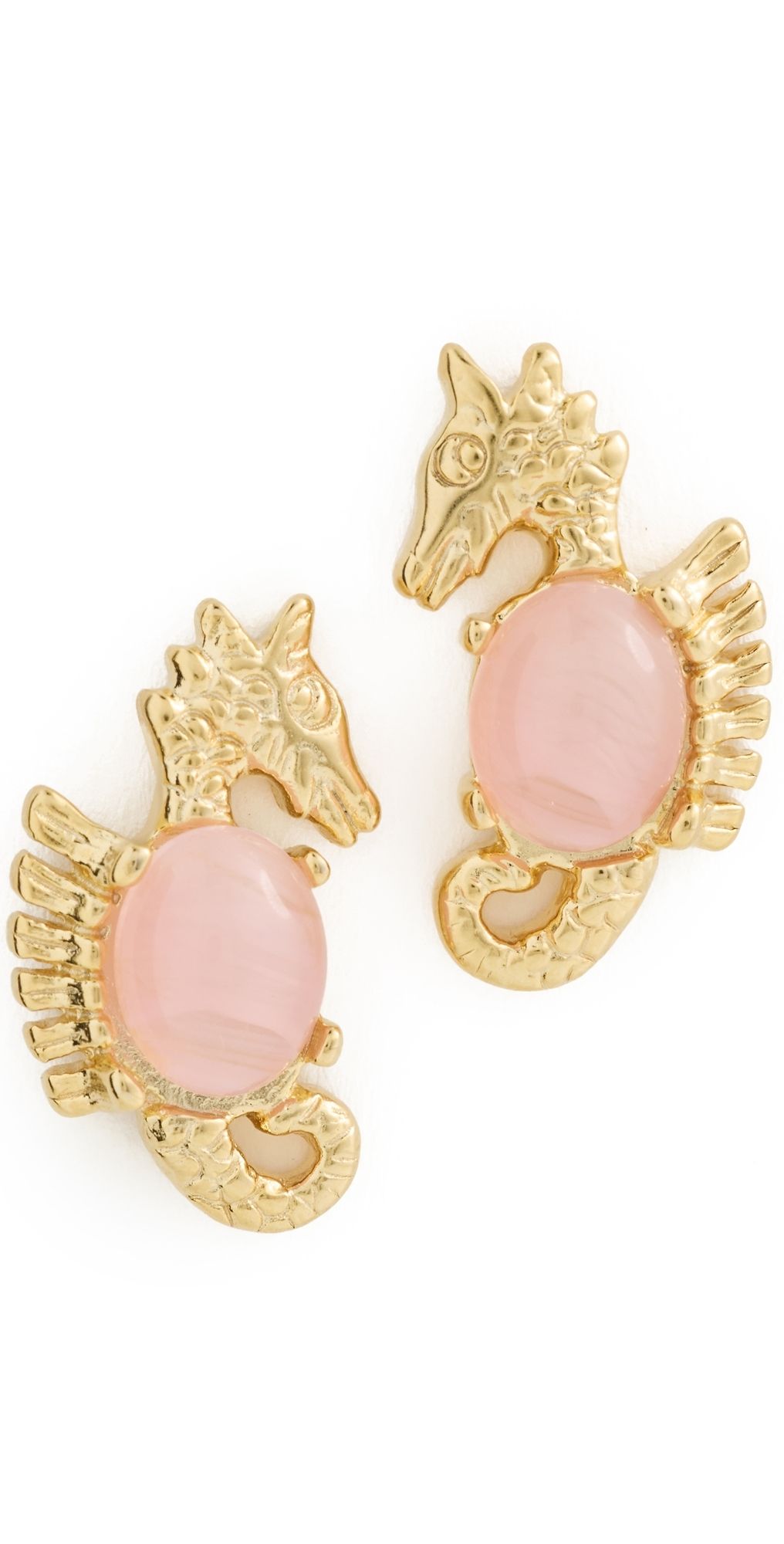 Brinker + Eliza Two Waves Earrings Pink Grapefruit One Size