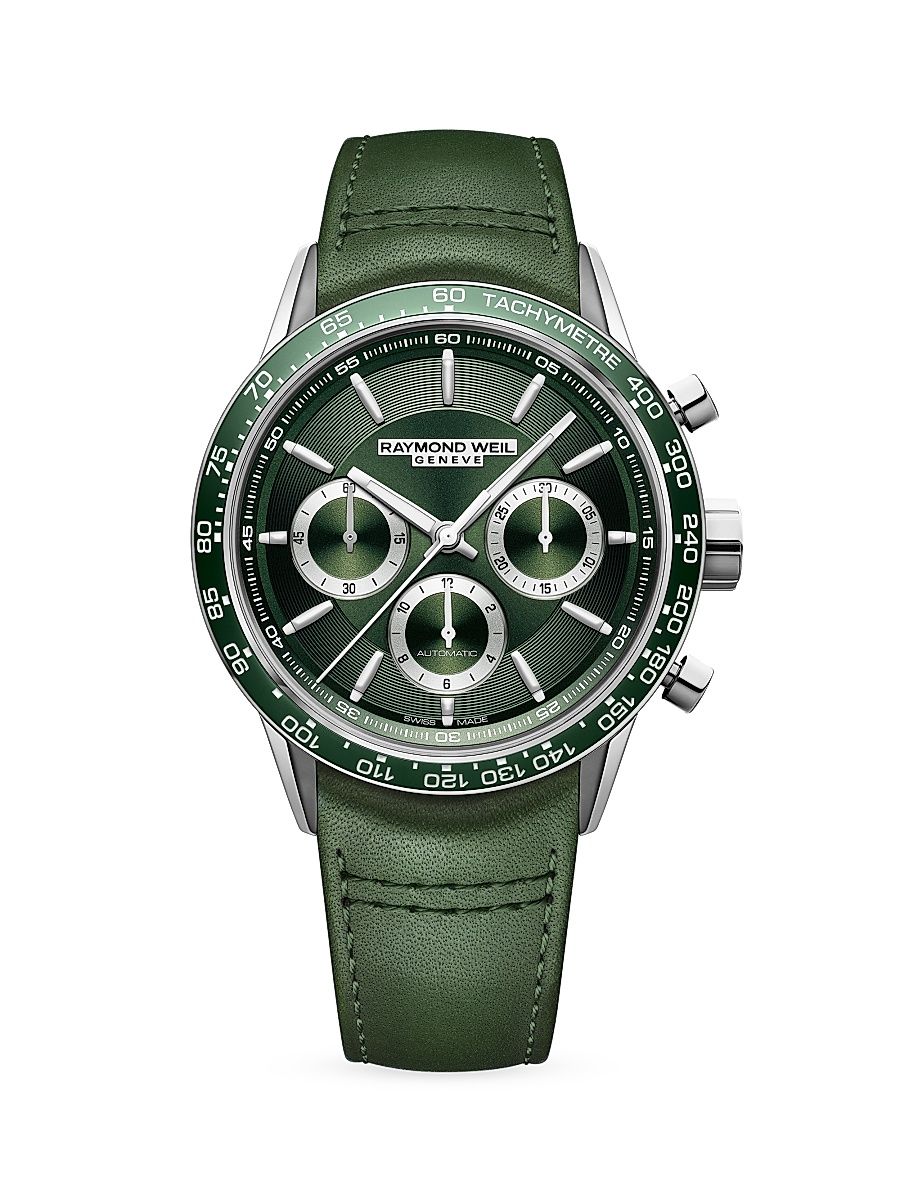 Men's Freelancer Stainless Steel & Leather Strap Watch