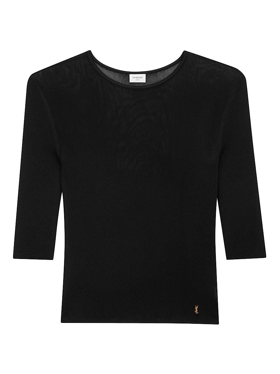 Saint Laurent Women's Cassandre Top in Knit - Noir - Size XS
