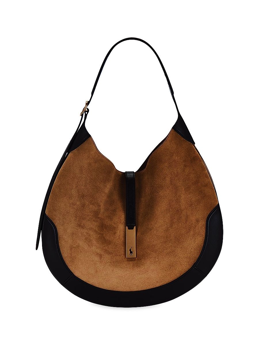 Women's Polo ID Suede & Leather Bag - Maple And Tobacco