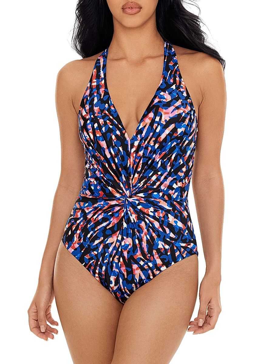 Women's Burano Drew One-Piece Swimsuit - Black Multi - Size 14