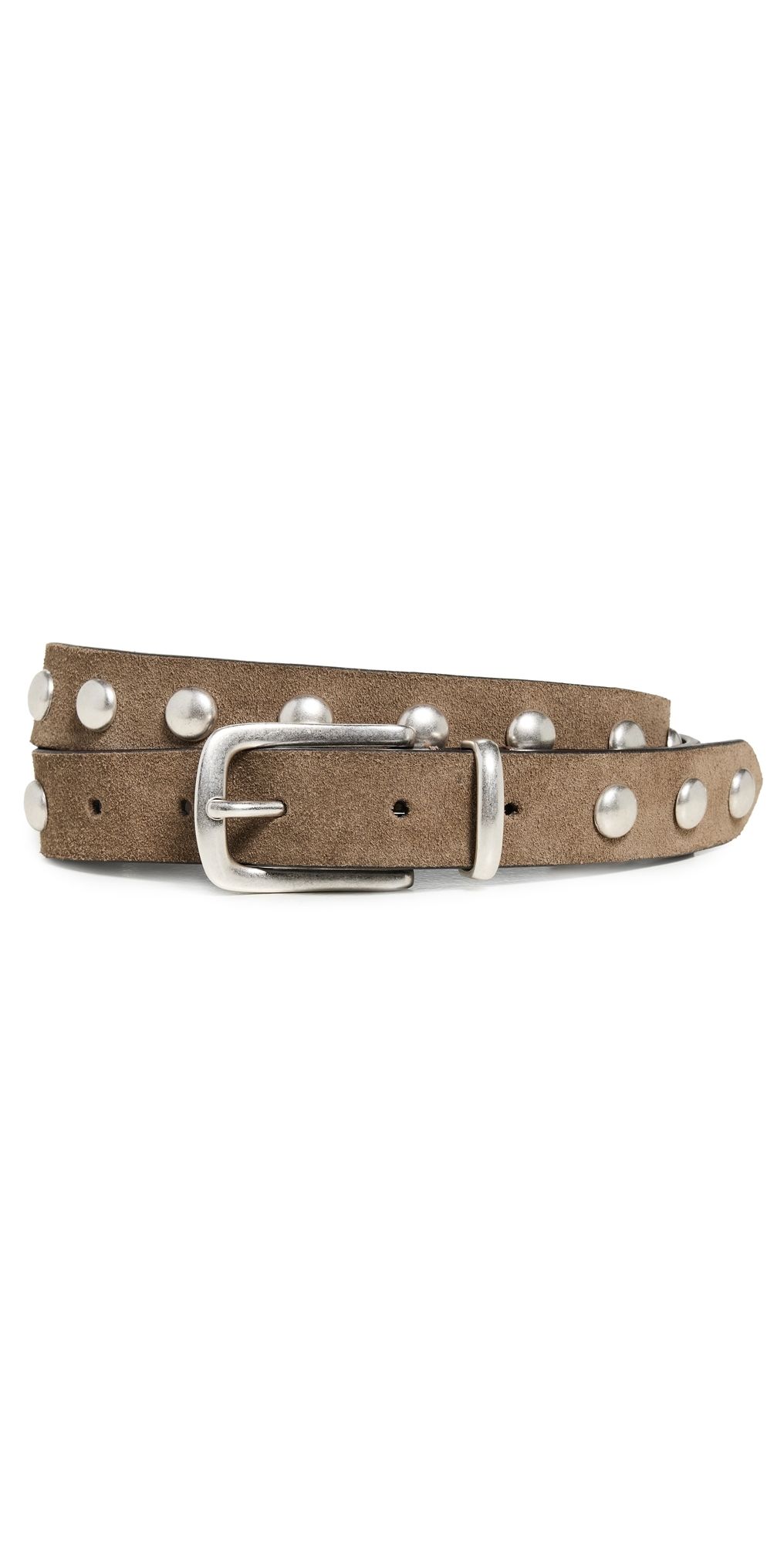Anderson's Slim Studded Suede Belt Olive F16 75