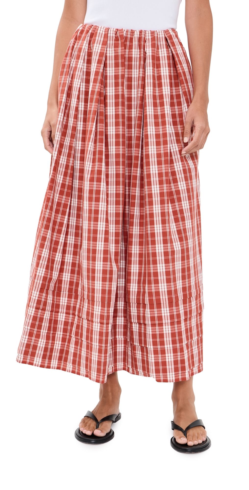 FAITHFULL Cales Skirt Ines Check Terra Rosso XL