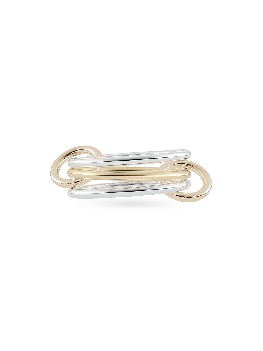 Women's Core Solarium Sterling Silver & 18K Yellow Gold Triple-Band Ring - Size 5.5