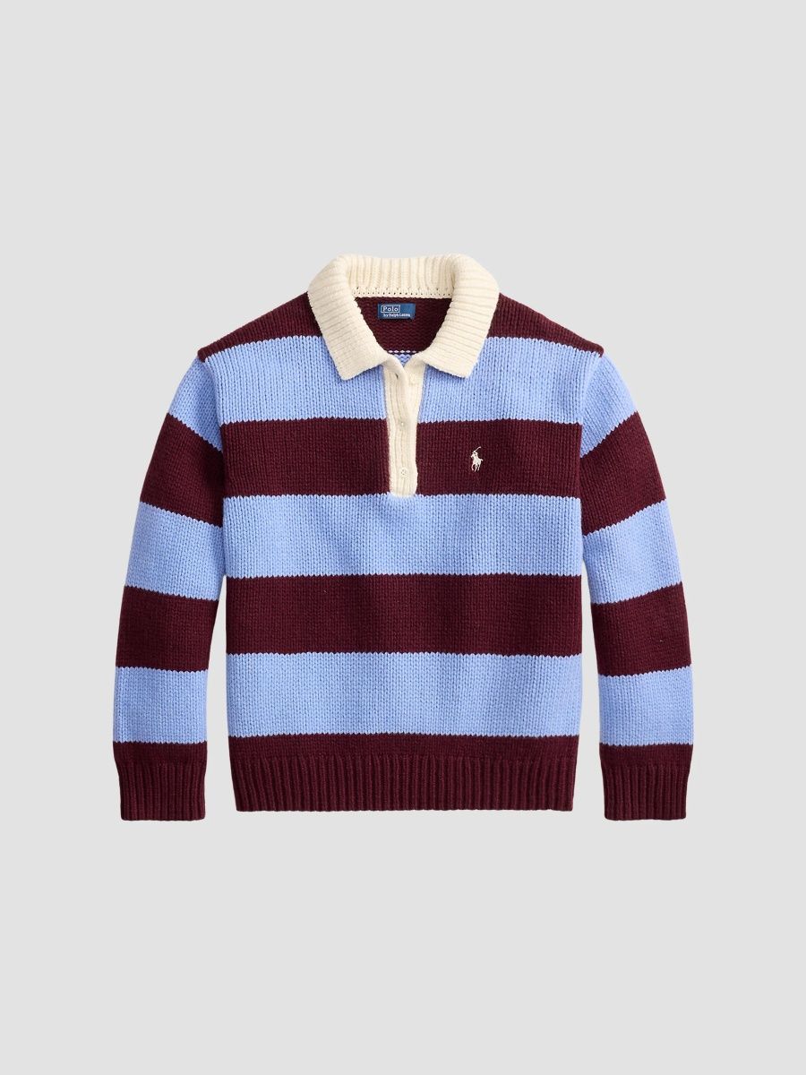 Polo Ralph Lauren Women's Wool-Blend Rugby Sweater - Harvard Wine - Size XL