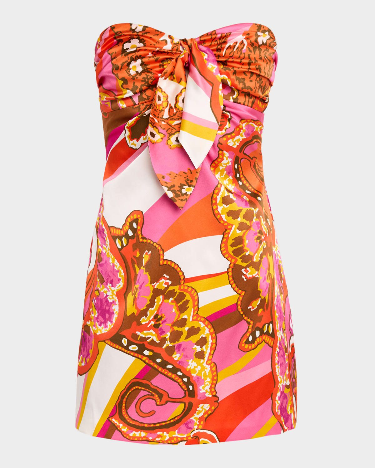 Orion Strapless Floral-Print Mini Dress