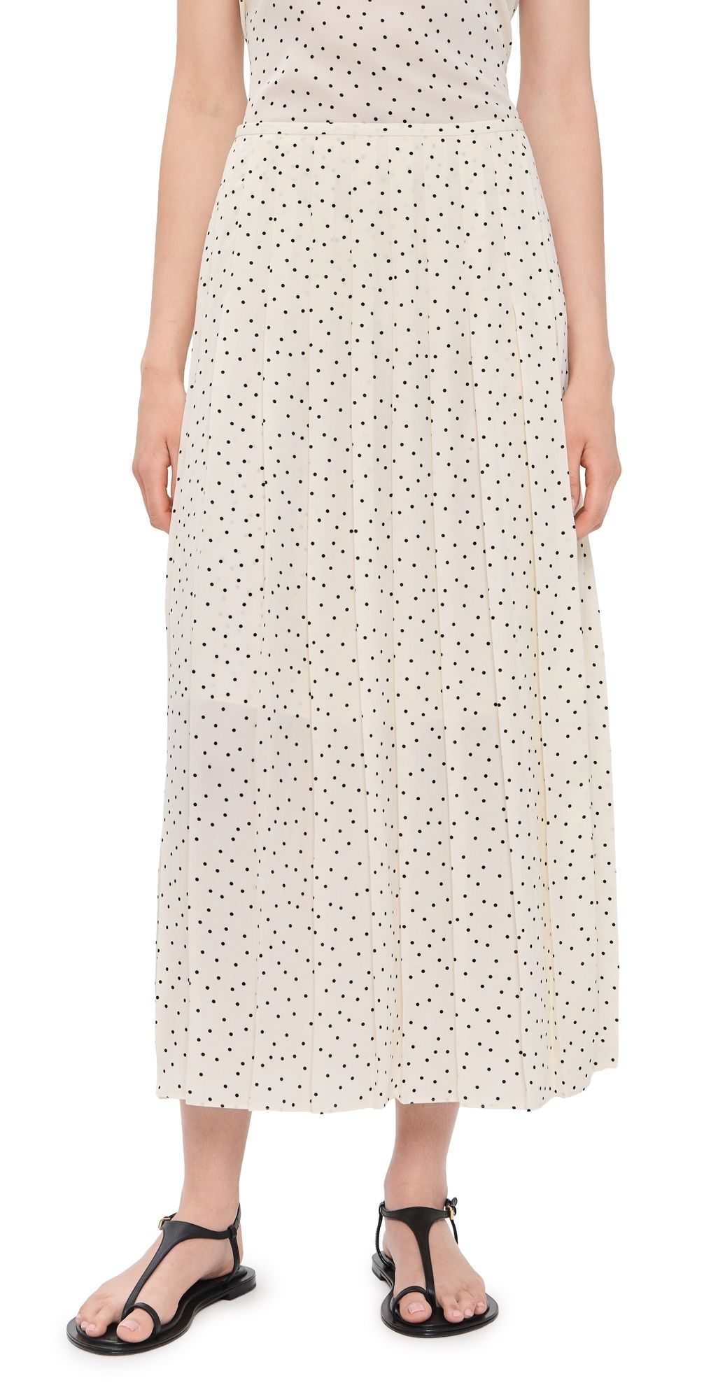 Theory Pleated Wrap Skirt Ivory Multi/Chk 4