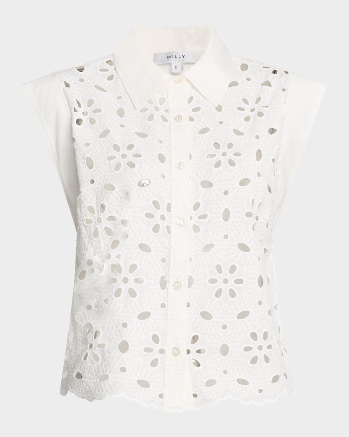 Natalia Eyelet-Embroidered Cotton Top