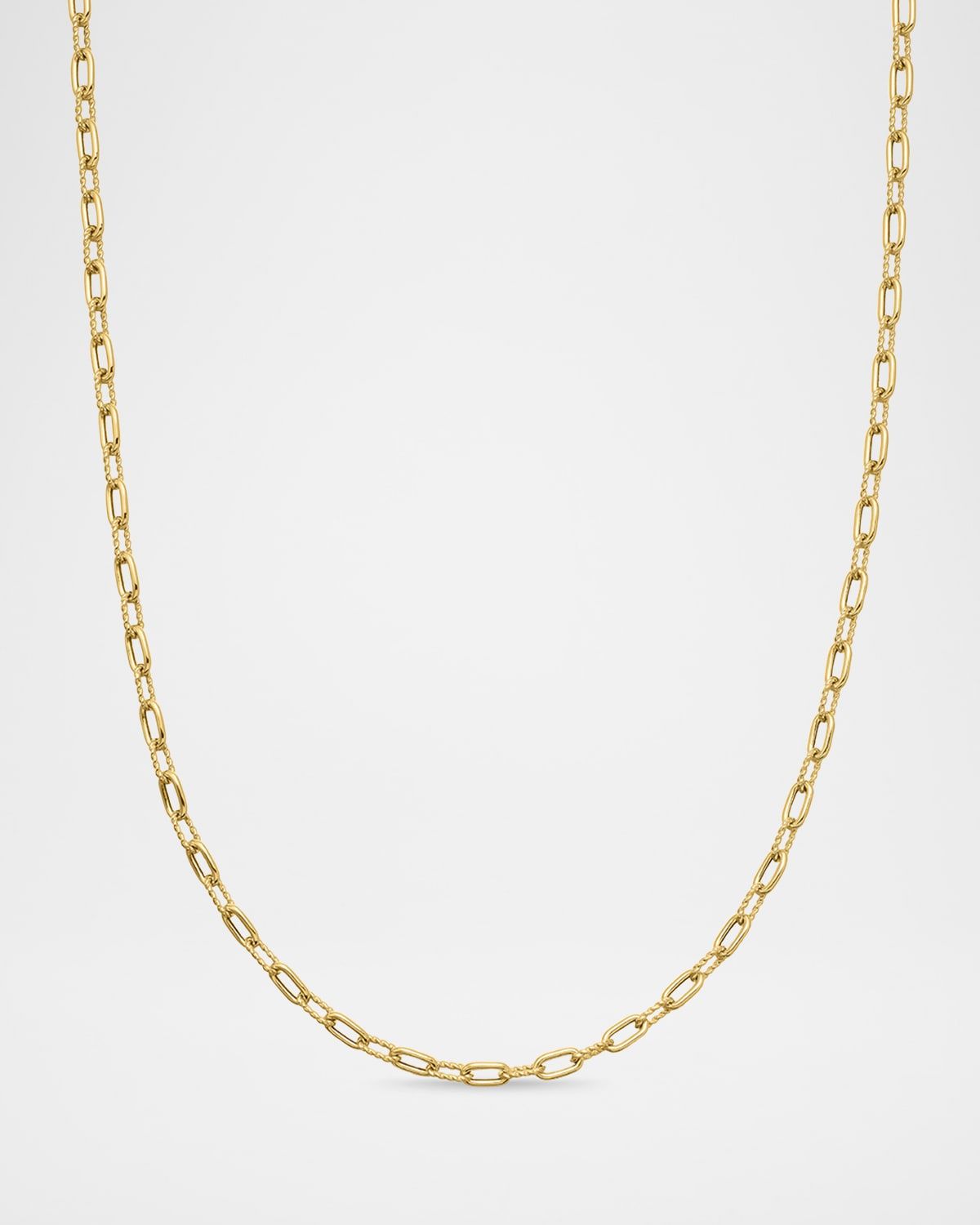 Madison Thin Chain Link Necklace in 18K Gold, 3mm, 36"L