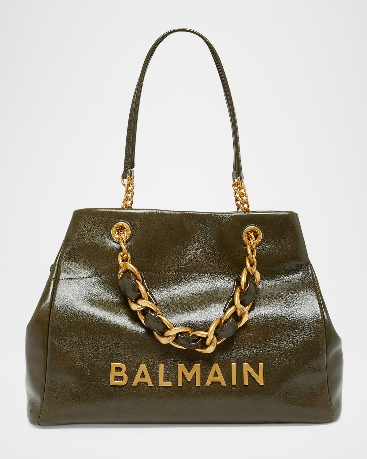 Cabas 1945 Crinkled Leather Shopper Tote Bag