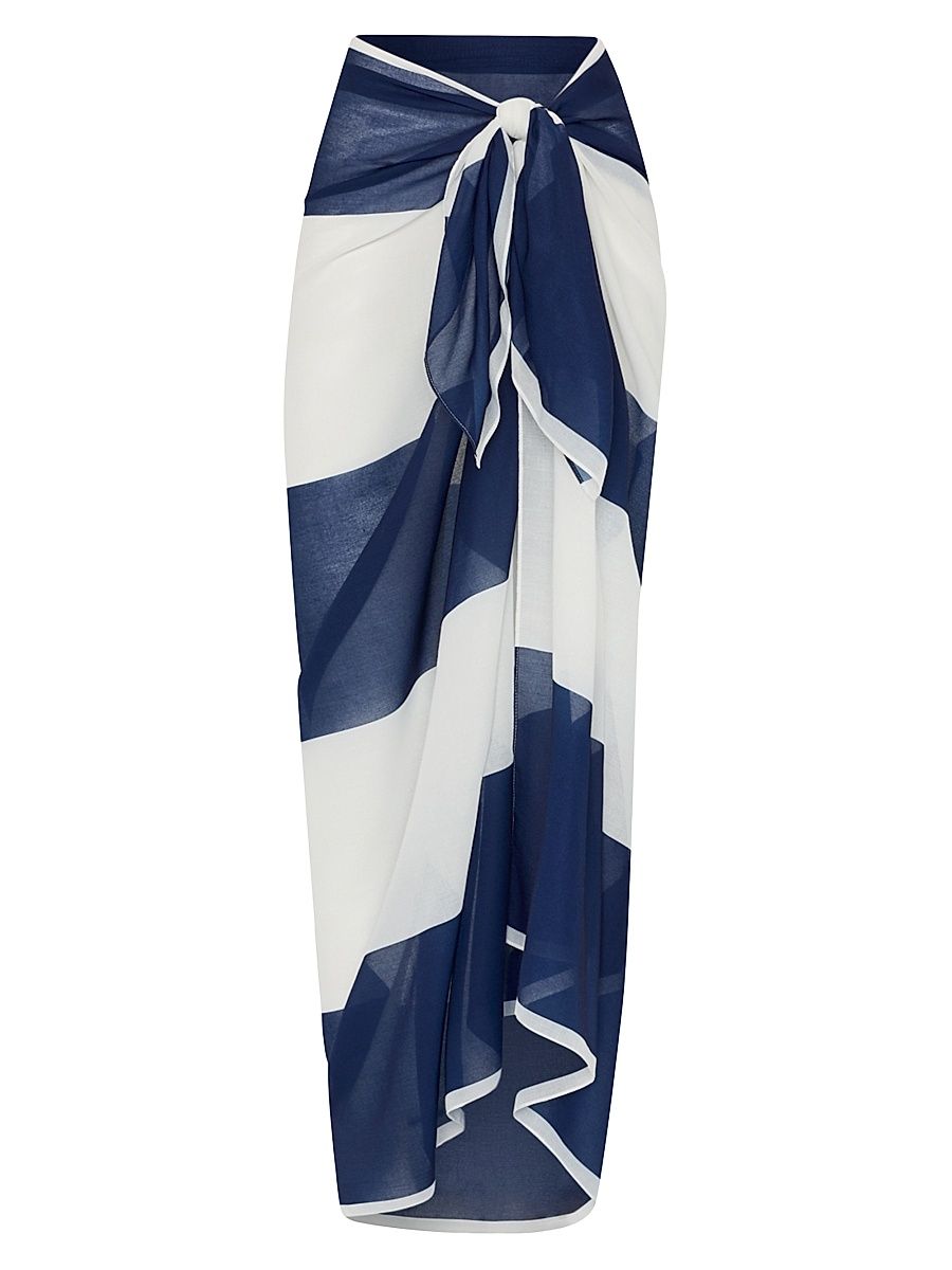 Women's Striped Sarong - Navy White