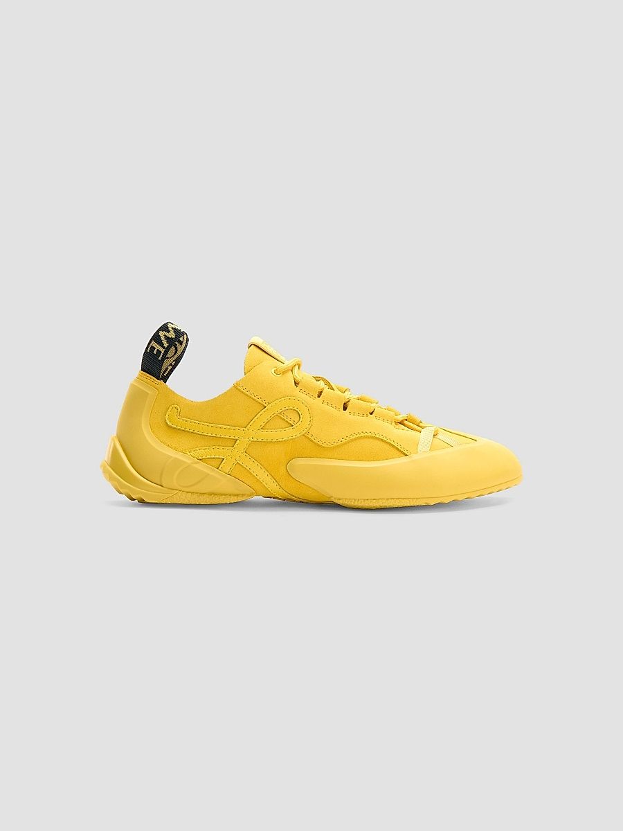 LOEWE Women's Grip Logo Leather Low-Top Sneakers - Yellow Sunshine - Size 11