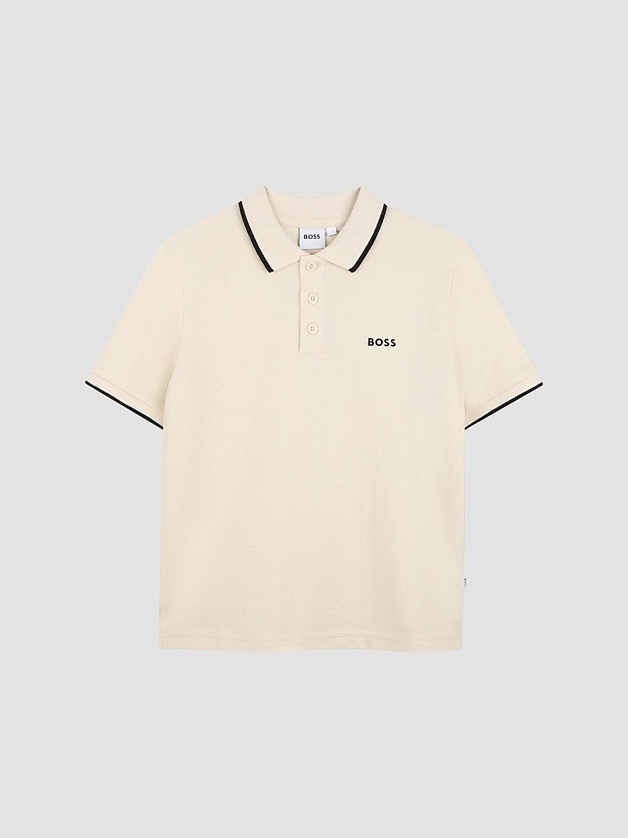 Boy's Little Boy's & Boy's Logo Polo Shirt - Sand - Size 14
