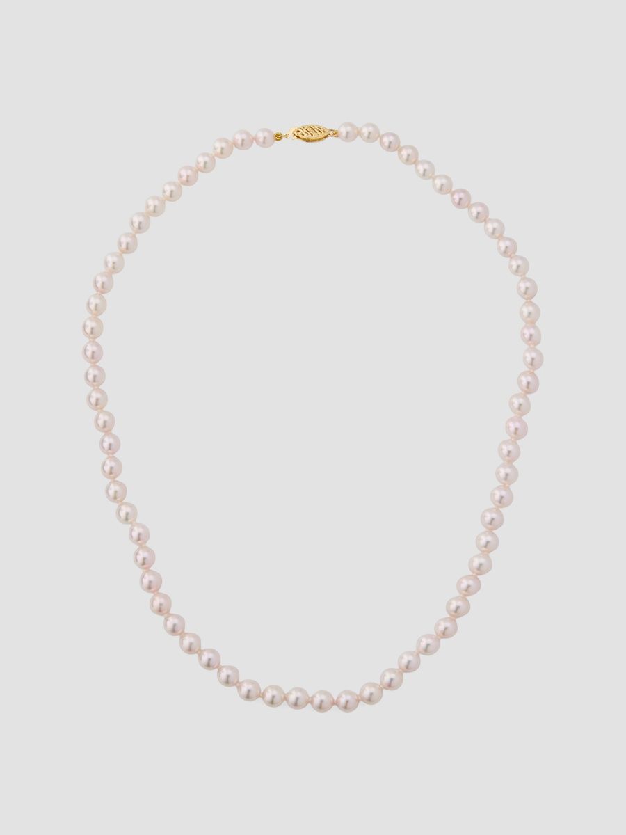 Women's 18K Yellow Gold & Akoya Pearl Necklace/6MM-6.5MM - Yellow Gold