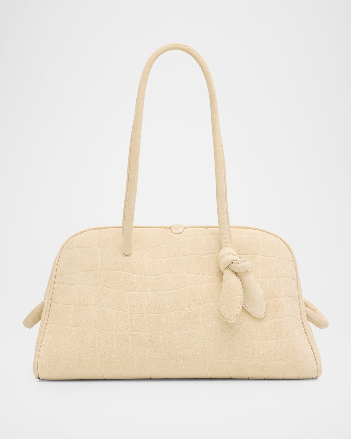 Le Turismo Croc-Embossed Suede Top-Handle Bowling Bag