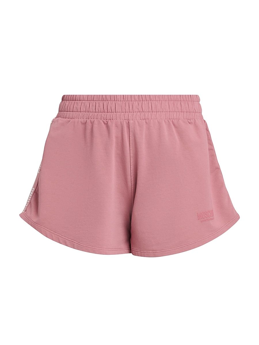 Women's Logo-Tape Stretch-Cotton Shorts - Pink - Size XL