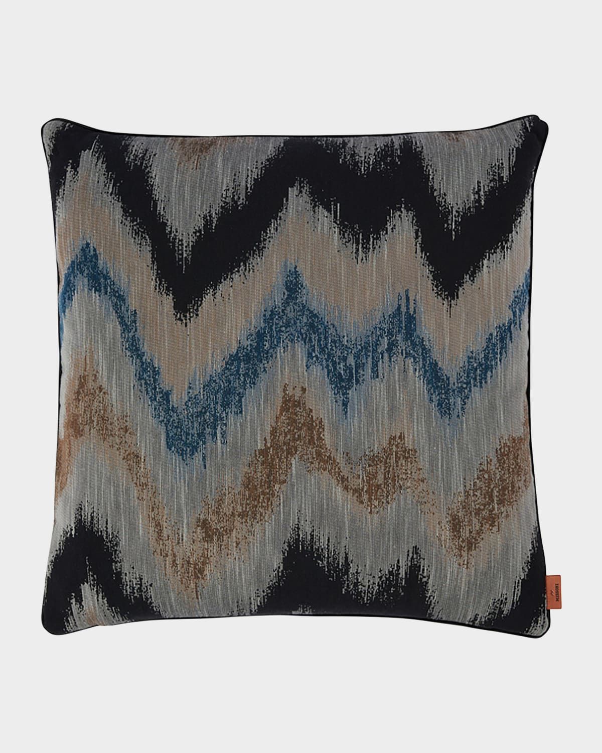 Ikat Chevron Decorative Pillow, 18" Square