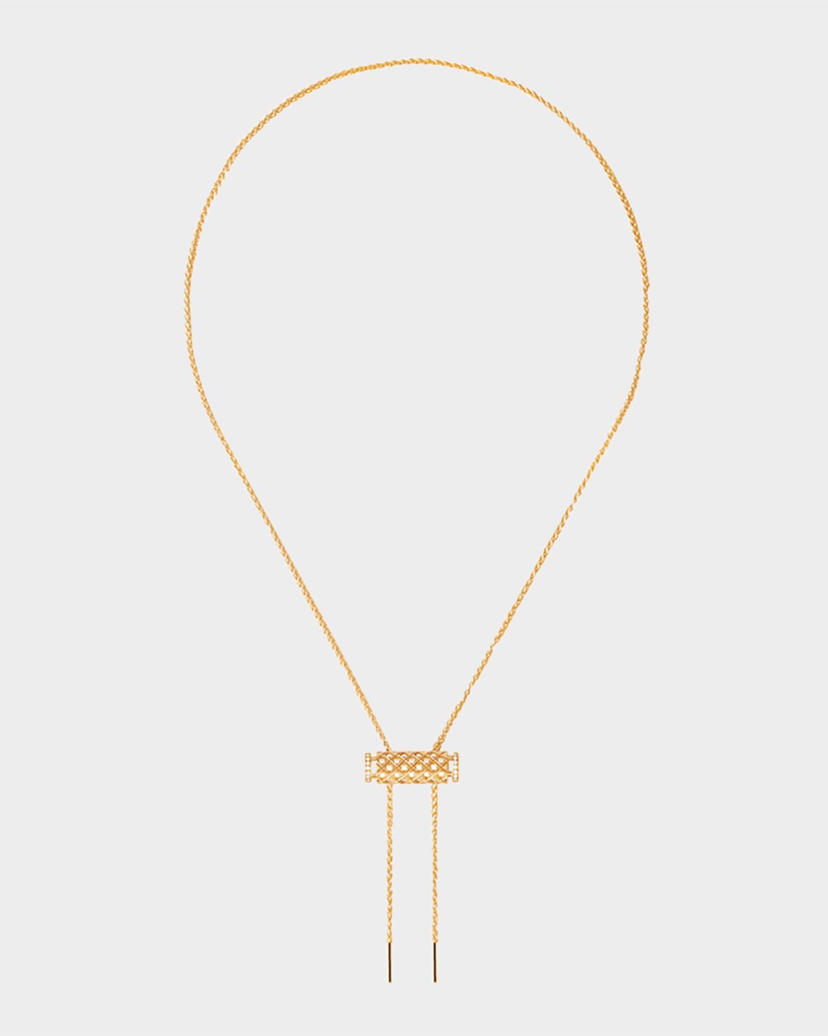 18K Full Pave Latch Pendant on MM Chain Necklace