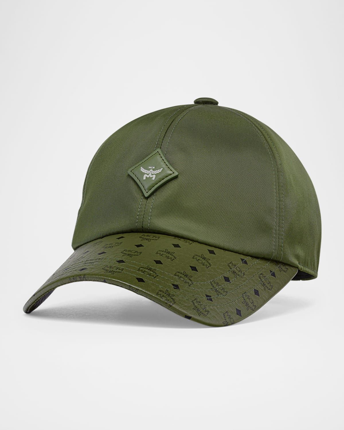 Men & apos;s Re-Nylon and Leather Baseball Cap