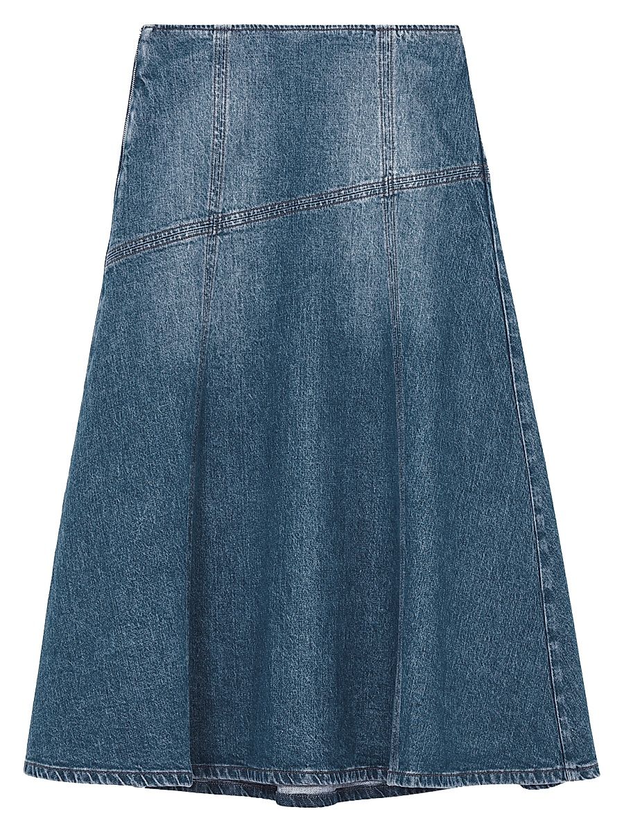 Women's Fee Denim Midi-Skirt - Indigo - Size 14