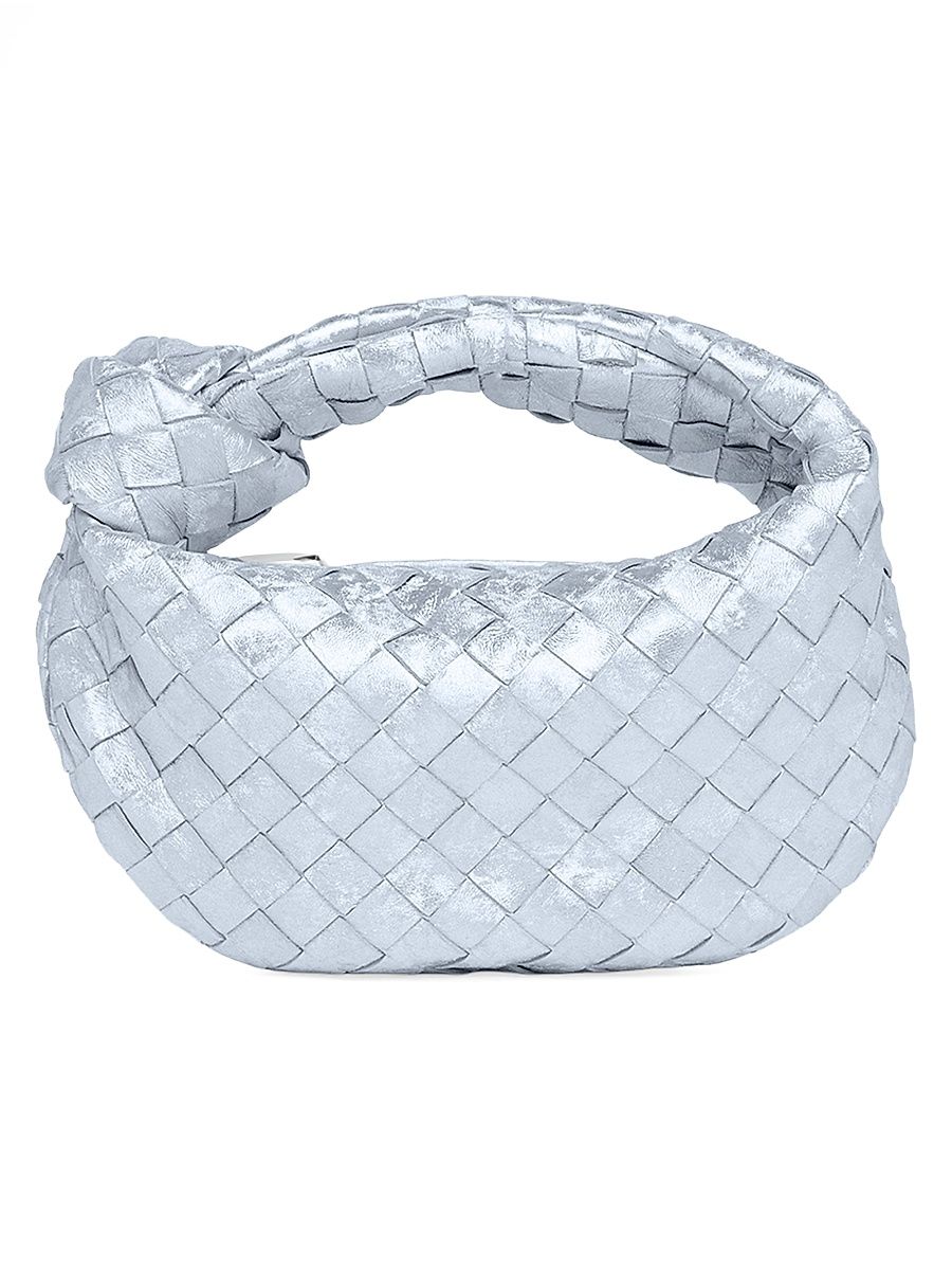 Women's Jodie Mini Intrecciato Leather Top Handle Bag - Pickle Silver