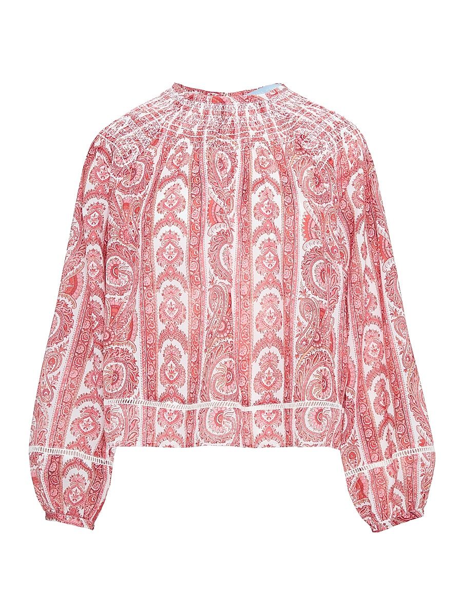 Women's The Skye Top - Coral Corsica Paisley - Size Large