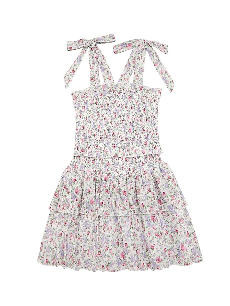 Girl's Emerson Tie-Shoulder Dress - Spring Bouquet - Size 7