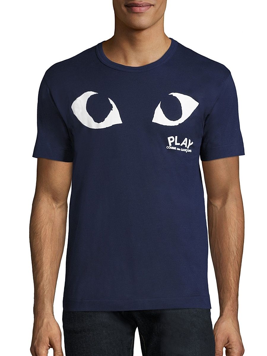 Men's Short Sleeve Eye T-Shirt - Navy - Size Medium