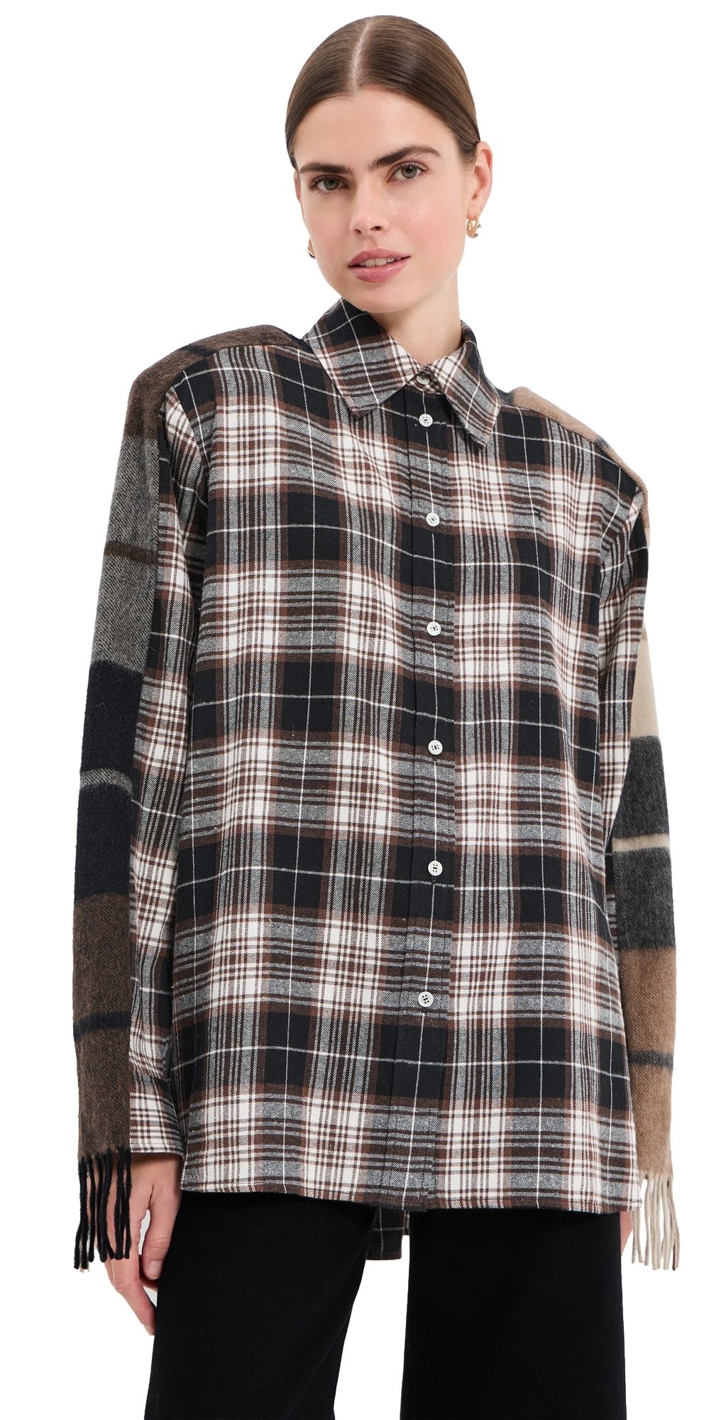 FRENKEN Ralf Classic Oversized 1980s Men's Shirt Black Check 40