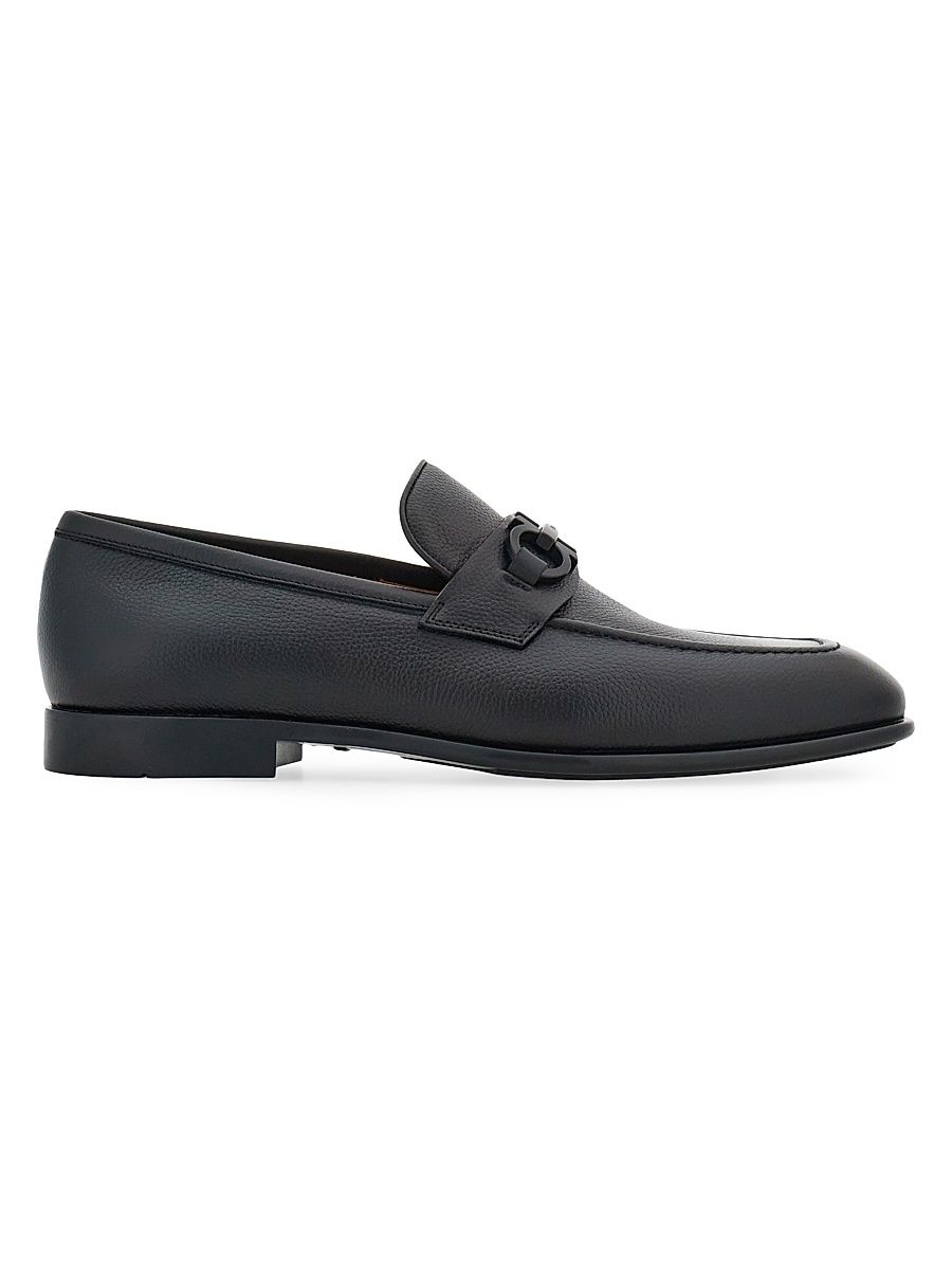 Men's Foster Gancio Leather Loafers - Nero - Size 13