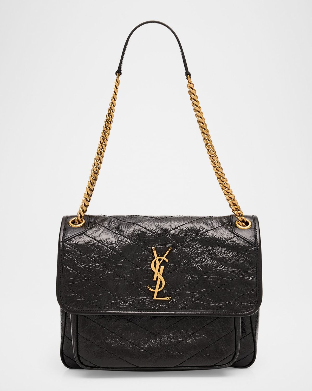 Niki Medium YSL Shoulder Bag in Vintage Leather