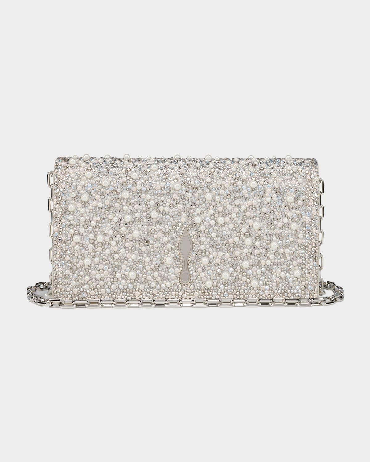 Bettina Clutch Bag in Strass & Pearly Suede
