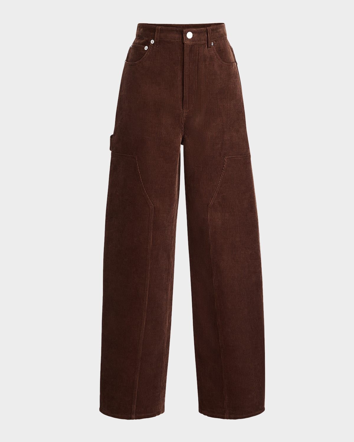 Fabi Corduroy Barrel-Leg Pants