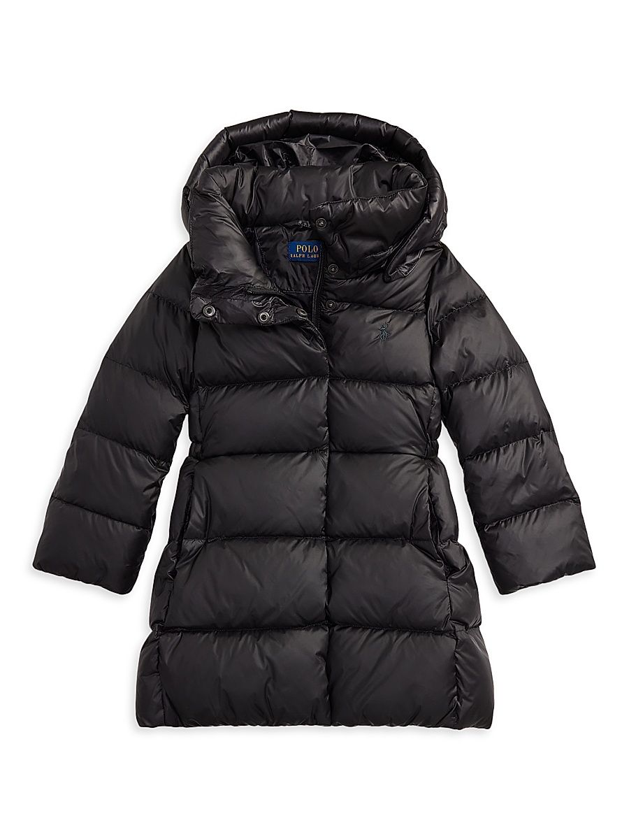 Little Girl's & Girl's Momentum Down Celia Parka Coat - Polo Black - Size 6