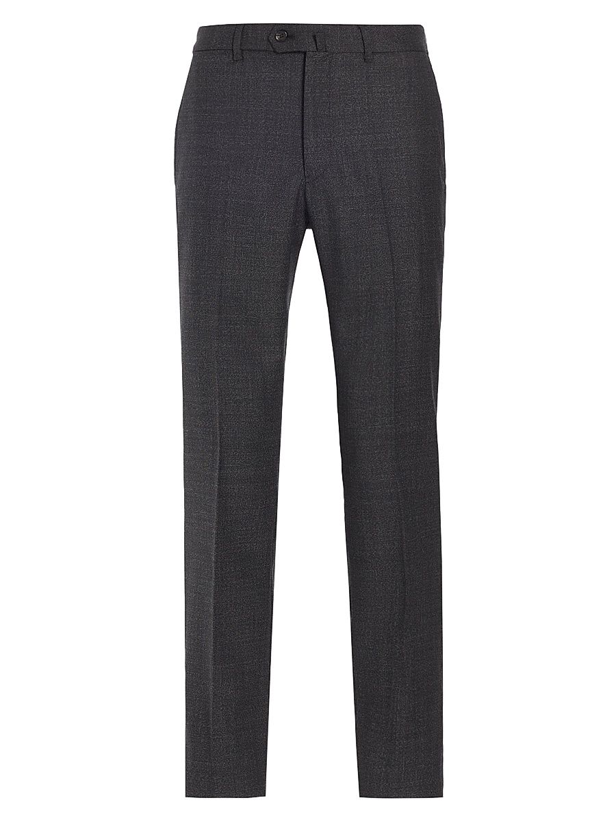 Men's Wool Slim Trousers - Grey - Size 38