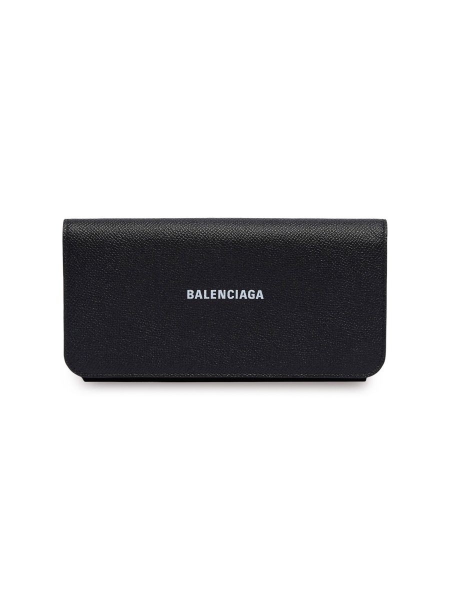 Balenciaga Women's Cash Thin Money Wallet - Black White