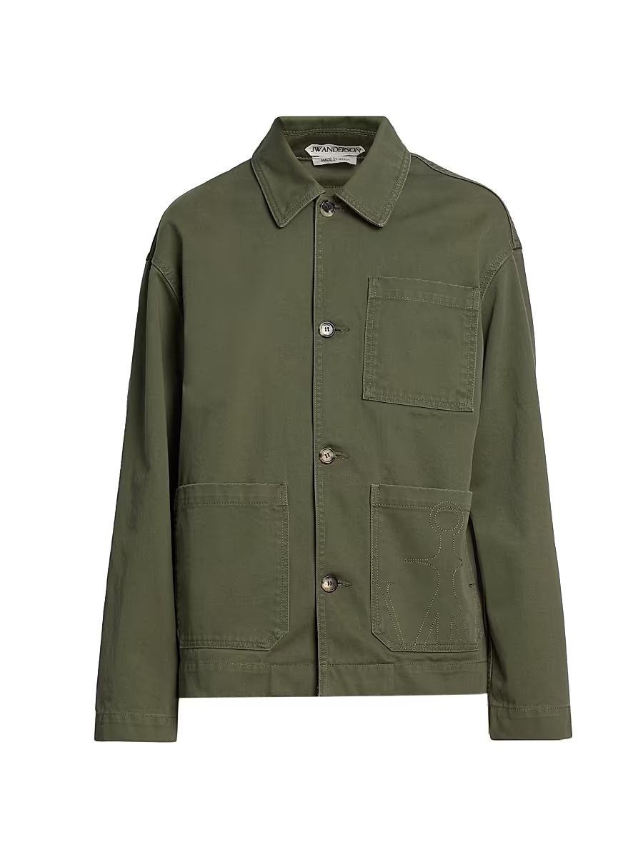 Men's Patch Pocket Cotton Jacket - Washed Green - Size XL