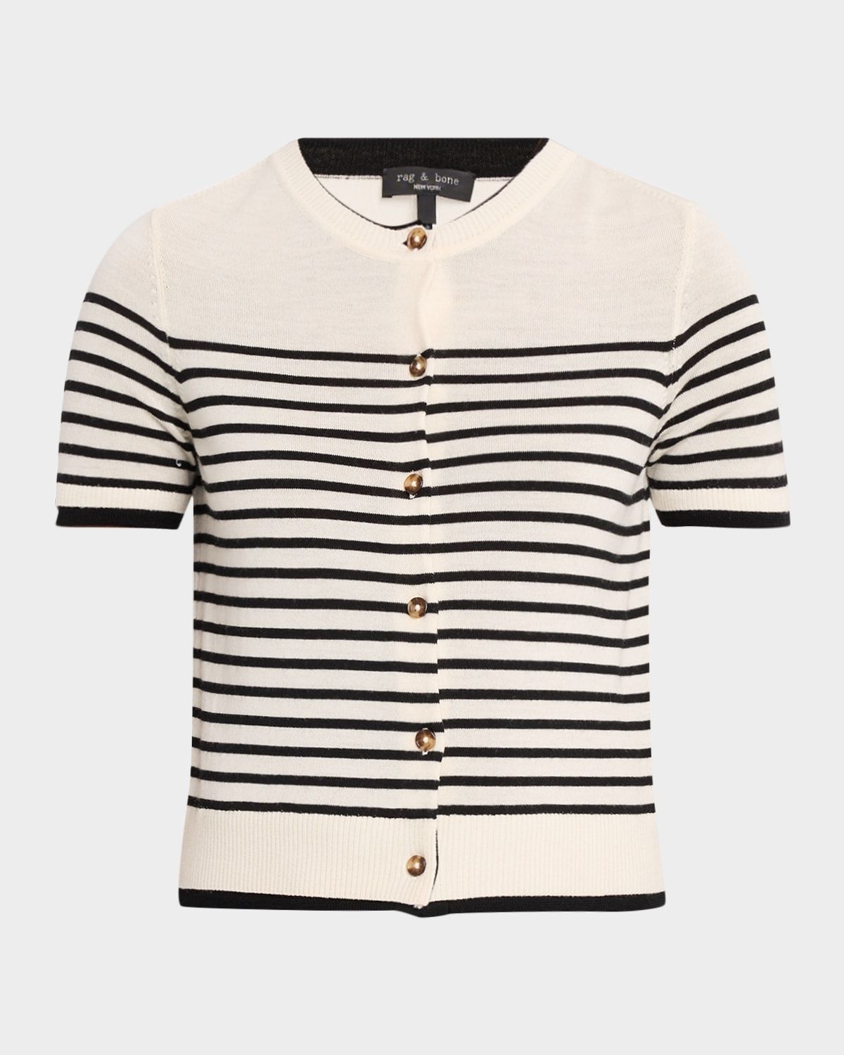 Anne Short-Sleeve Wool Cardigan