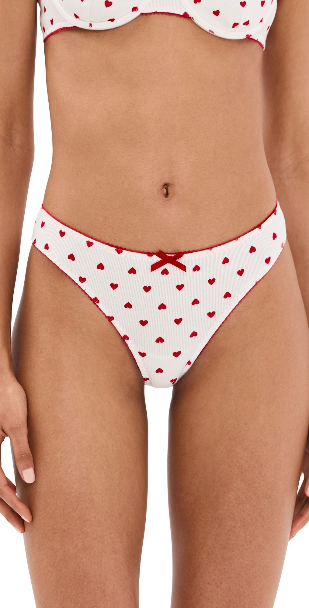 Kat the Label Hugo Thong Heart Print S