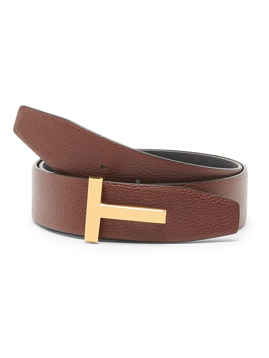 Men's Leather Reversible Belt - Mahogany Black - Size 32